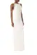 Sleeveless Jewel Neck Gown(2,Silk White)