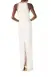 Sleeveless Jewel Neck Gown(2,Silk White)
