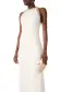Sleeveless Jewel Neck Gown(2,Silk White)