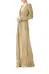 Deep V-Neck Sequin Gown(4,Gold)