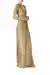 Deep V-Neck Sequin Gown(4,Gold)