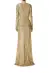 Deep V-Neck Sequin Gown(4,Gold)
