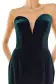 Strapless Velvet Cocktail Dress(4,Dark Teal)