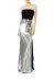 Strapless Sequin Velvet Gown(2,Noir/Silver)