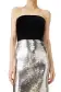 Strapless Sequin Velvet Gown(2,Noir/Silver)