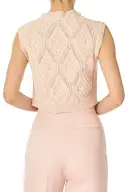 Cable Knit Crop Tank(XSML,Pale Blush)