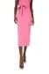 One Shoulder Pink Ruffle Knit Dress(2,Bright Pink)