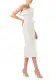 One Shoulder White Ruffle Knit Dress(2,White)