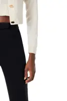Cropped Long Sleeve Cardigan(X-SMALL,White)