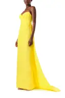 Strapless Gazar Gown with Train(2,Yellow)