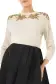 Embroidered Cashmere Sweater(XSMALL,Silk White/Gold)
