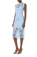 Jewel Neck Lace Sheath(2,Pale Blue)