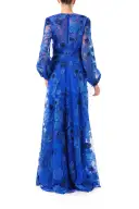 Embroidered Tulle Gown(4,Royal Blue/Royal Blue)