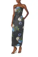 Tea Length Floral Gazar Gown(2,Night Sky Multi)