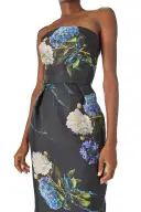 Tea Length Floral Gazar Gown(2,Night Sky Multi)