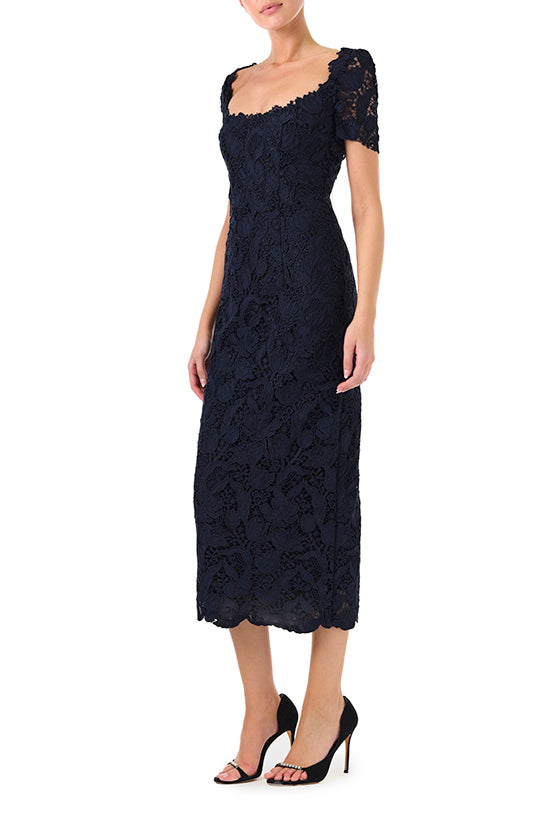 Short Sleeve Lace Sheath(Night Sky,2)