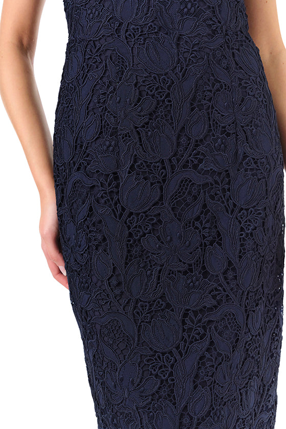 Short Sleeve Lace Sheath(Night Sky,2)