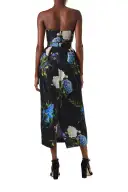 Floral Draped Midi Skirt(2,Night Sky Multi)