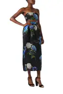 Floral Draped Midi Skirt(2,Night Sky Multi)