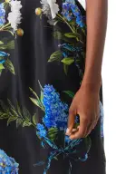 Floral Draped Midi Skirt(2,Night Sky Multi)