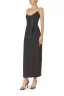 Pearl Embroidered Cocktail Dress(2,Noir)