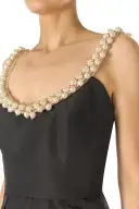Pearl Embroidered Cocktail Dress(2,Noir)