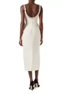 Pearl Embroidered Cocktail Dress(2,Creme)