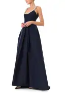 Pearl Scoop Neck Gown(2,Night Sky)