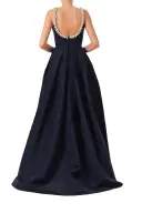 Pearl Scoop Neck Gown(2,Night Sky)
