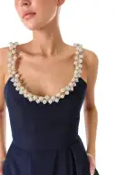 Pearl Scoop Neck Gown(2,Night Sky)