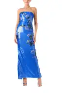 Floral Embroidered Sequin Gown