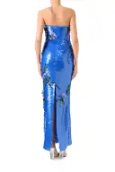 Floral Embroidered Sequin Gown(2,Sky Blue)