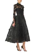Long Sleeve Noir Lace Jacket(2,Noir)