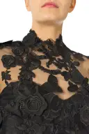 Long Sleeve Noir Lace Jacket(2,Noir)