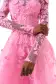 Long Sleeve Pink Lace Jacket(2,Pink Carnation)