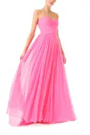 Sweetheart Strapless Chiffon Gown(2,Pink Carnation)