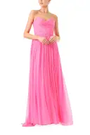 Sweetheart Strapless Chiffon Gown(2,Pink Carnation)