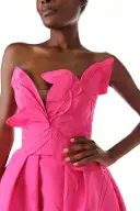 Floral Embossed Ball Gown(2,Fuchsia)