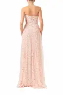 Heart Print Chiffon Gown(2,Creme Multi)