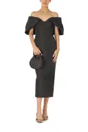 Off-The-Shoulder Column Dress(2,Noir)