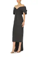 Off-The-Shoulder Column Dress(2,Noir)