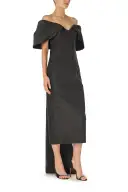 Off-The-Shoulder Column Dress(2,Noir)