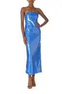 Strapless Sequin Column Dress(2,Sky Blue)