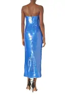 Strapless Sequin Column Dress(2,Sky Blue)