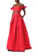 Pleated Ballgown Skirt(2,Scarlet)