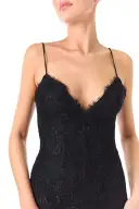 V-Neck Gown With Trumpet Skirt(2,Noir)
