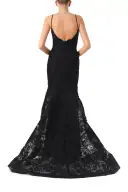 V-Neck Gown With Trumpet Skirt(2,Noir)