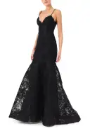 V-Neck Gown With Trumpet Skirt(2,Noir)