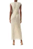 Sleeveless Pearl Embroidered Sheath(2,Creme)