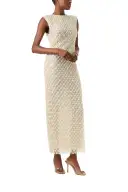 Sleeveless Pearl Embroidered Sheath(2,Creme)